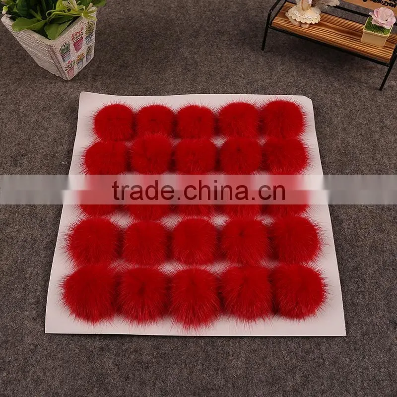 2016 New Design Pom Pom Fur Balls Genuine 3cm Real mink Colorful Fur Ball Pom