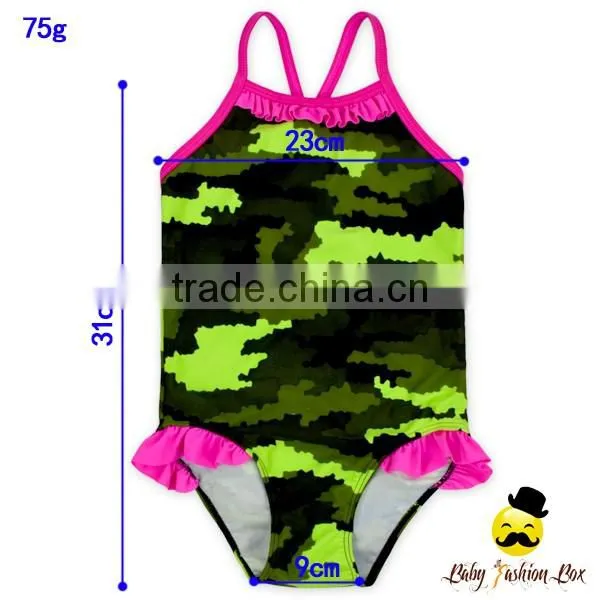 YZA-001 Yihong Fancy Baby Swimsuit Printed Pattern Ruffle One Piece Toddle Girls Swimsuit Beachwear Designs
