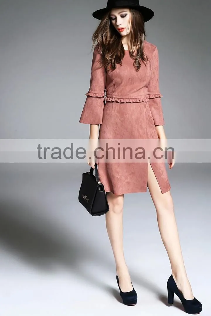women's spring/autumn new style slim fit suede dress