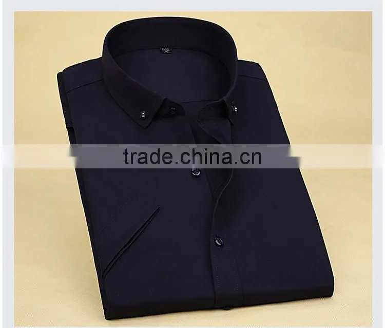 Black and white striped short-sleeve shirt cotton business and leisure travelers no-iron cultivate one's morality men's button-d