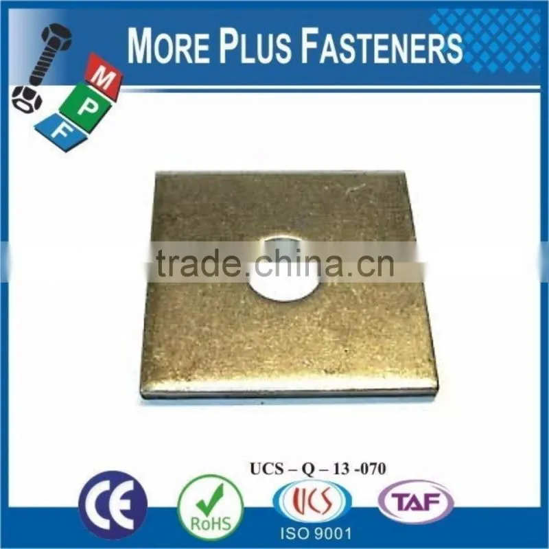 Made in Taiwan Brass Flat Silver Galvanized Stainless Steel Square Washer
