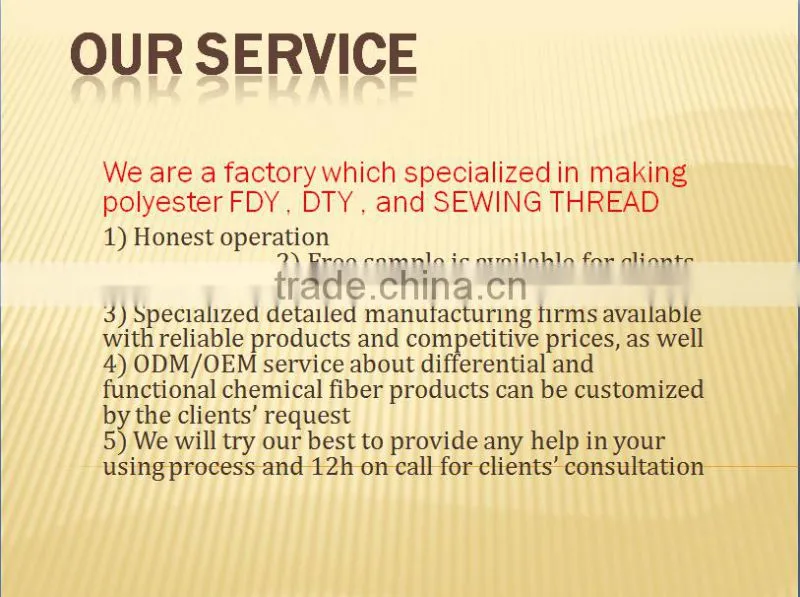 100%Polyester FDY 50D/24F SD RW Barmag draw textured KNITTING YARN manufacture