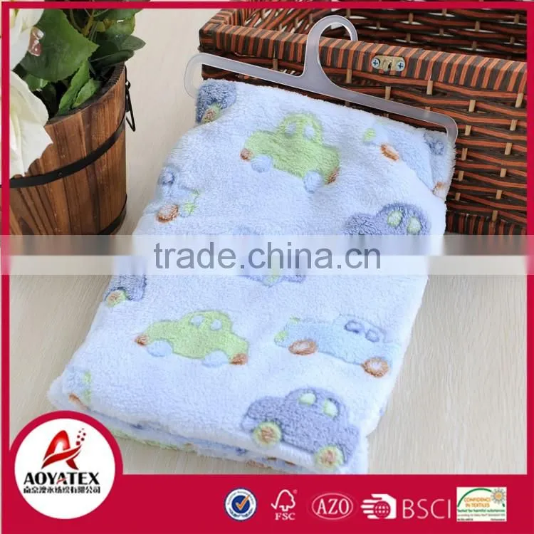 100% polyester super soft cartoon printed and Jacquard baby blanket