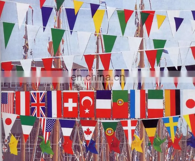 Custom promotion hanging national flags on string