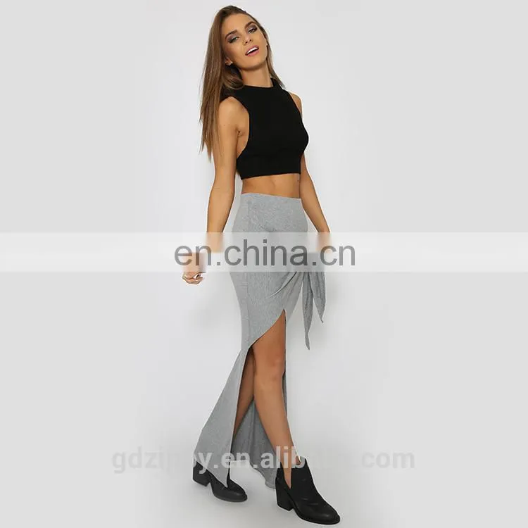 women clotheses new fashion women long skirt in grey