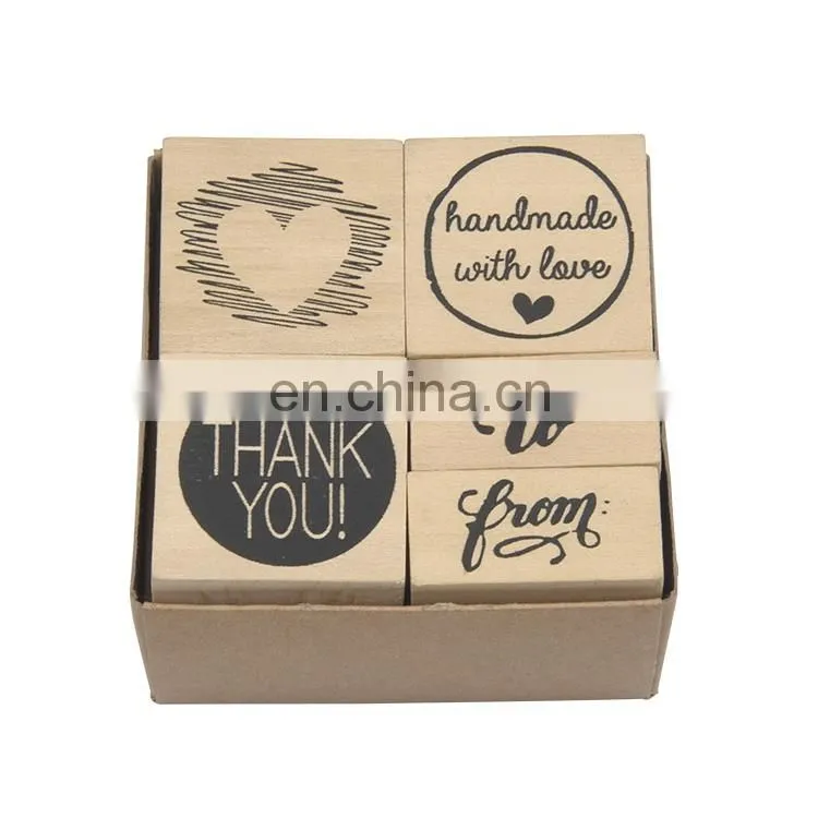 5pcs Card Making Kids Rubber Stamp Printer Stamp Ink Pad