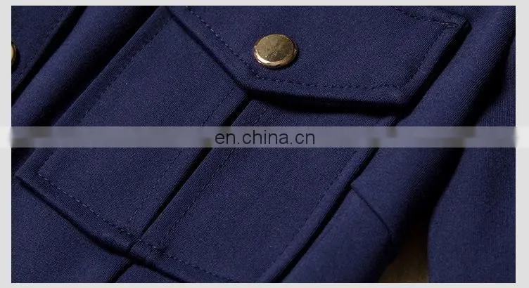 Long sleeve pocket on chest collar design high end woman communion dress