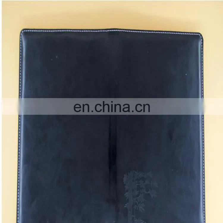 Customized cheaper price Agenda Design black Leather Cover schedule Book /Journal Bound notebook printing