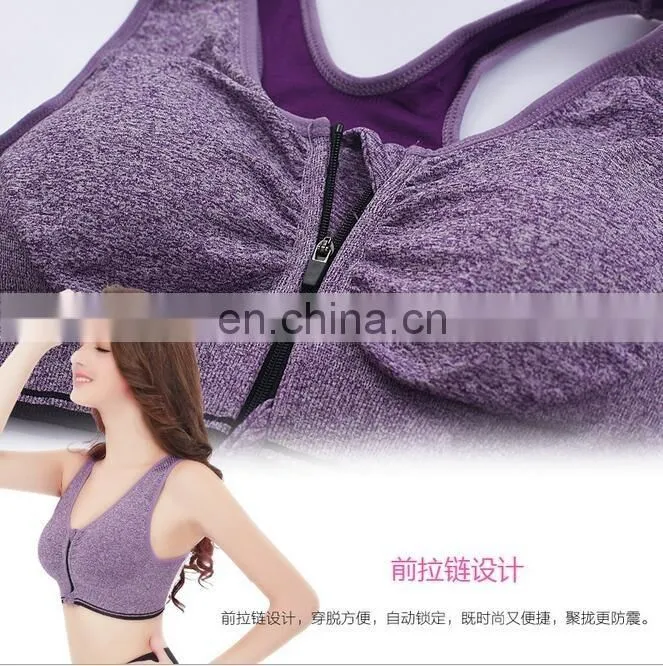 Front zipper high support high-intensity sport bra with mesh sports bra#803