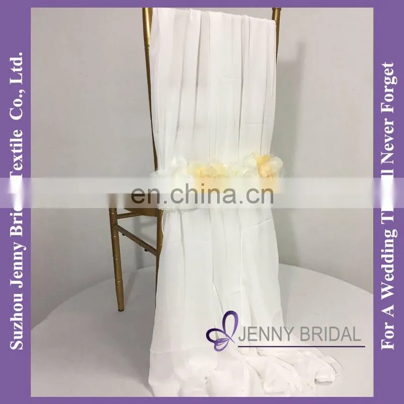C454A dining chair covers wedding decoration chiffon material to make chair covers