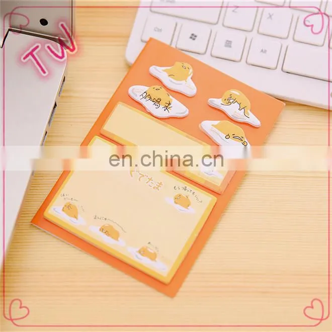 Promotional gift school stationery items list Mexico Popular adhesive cartoon animal sticky notes memo pad