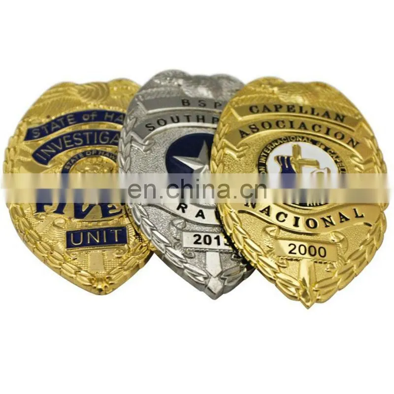 security guard badge plating gold
