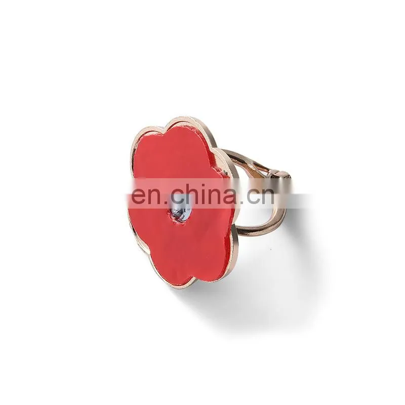 Custom Mobile Phone Diamond Flower shape Finger phone ring holder