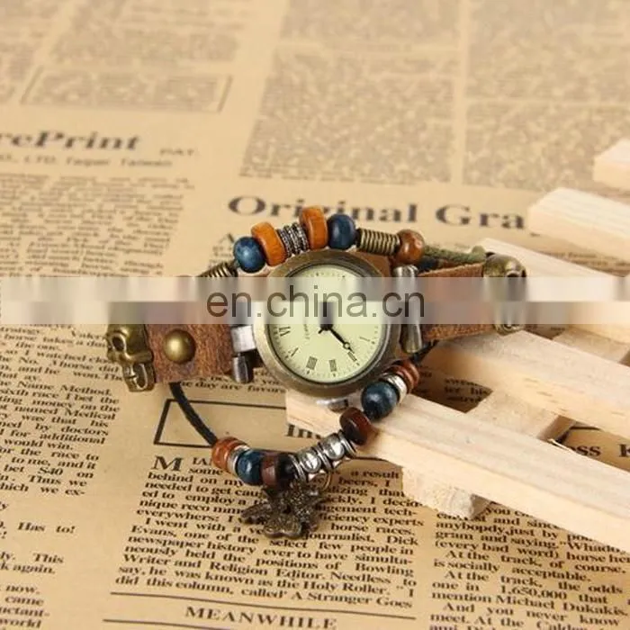 wholesale cheap new design fashion beauty watches genuine leather butterfly charm watching ladies
