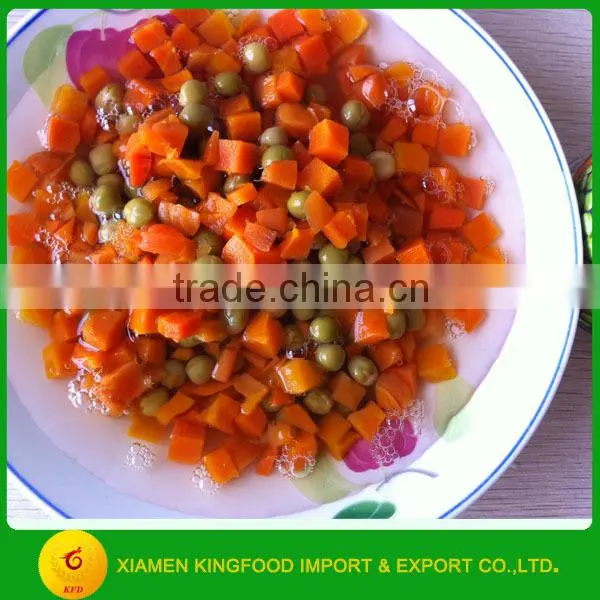 Canned vegetable with potato dice and sweet corn in different sizes