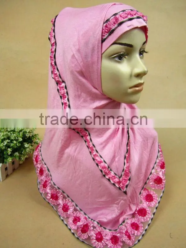 A515 Flower design 2 piece cotton Al- Amira hijabs