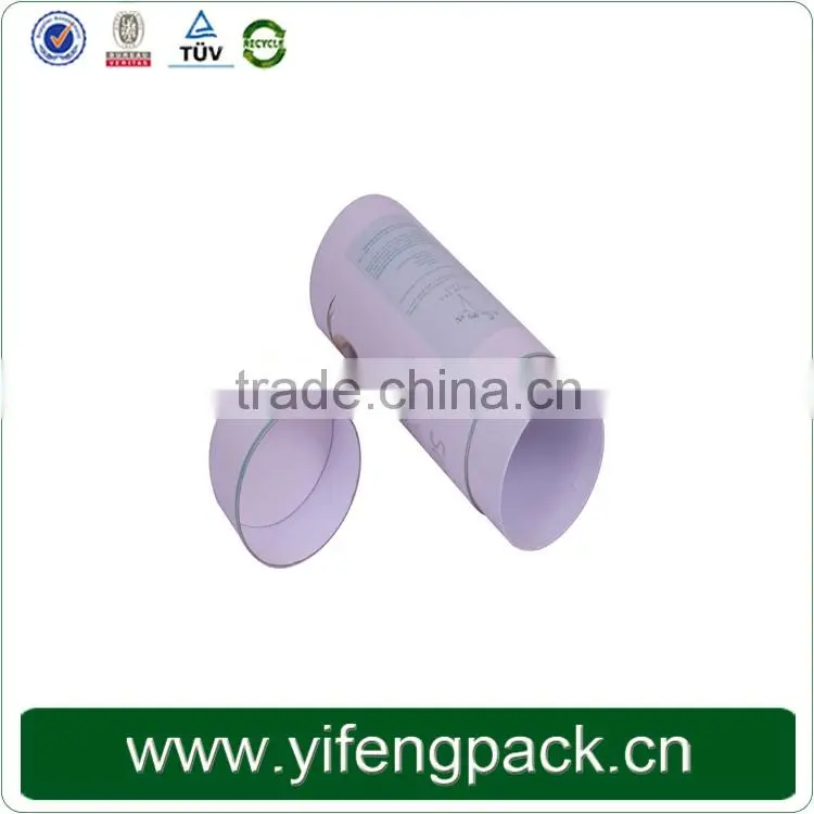 Black paper tube canister round t shirt hat box with plastic hot