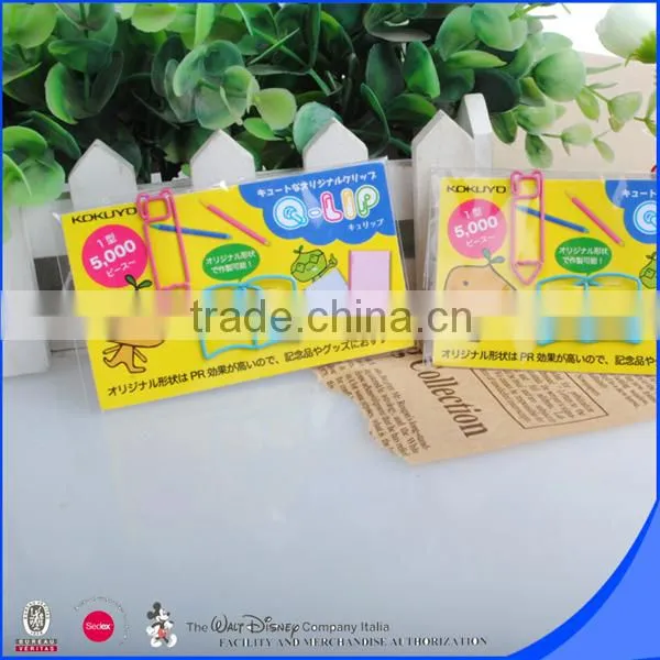Customized shape metal plastic paper clip gift products