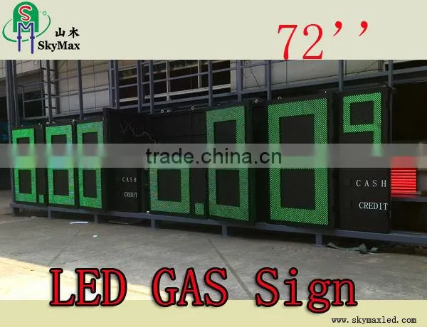 Customize 72'' big led gas signs digit outdoor price signs