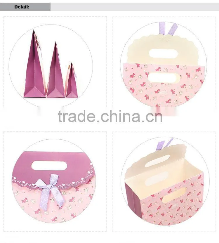 Lavender Pink promotional button closure gift paper bag