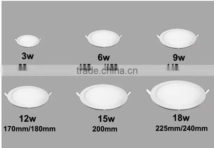 High Quality round LED panel light, 3W, 9W, 12W, 15W, 18W, round LED panel Light