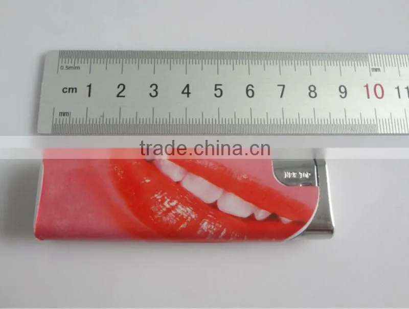 thin refillable cheap plastic cigarette lighter, electronic lighter with picture paper