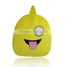 Free sample children school Emoji backpack, Plush Kids Bags School Backpack