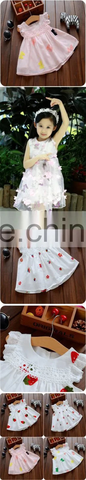 Hot Sale Baby Girl Wedding Dress Italy Sleeveless Girl Dress of 9 Years Old