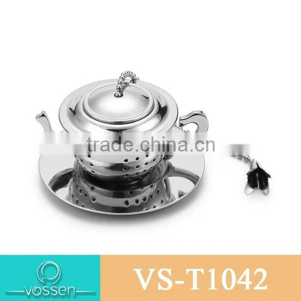 Silver plating tea pot shaped E tea infuser