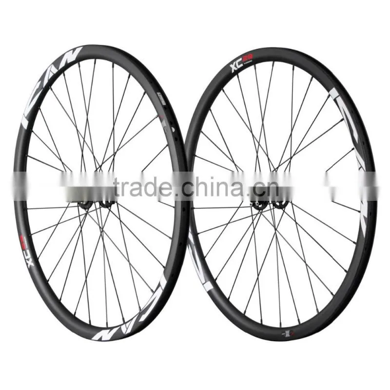 2016 light weight and strong thru axle 29er-25c clincher carbon mountain bike wheels 29er