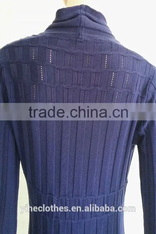 Long sleeve knitting wear hollow-out OL long cardigan coat