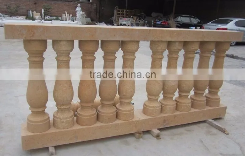 Beige marble balustrades and handrails for sale