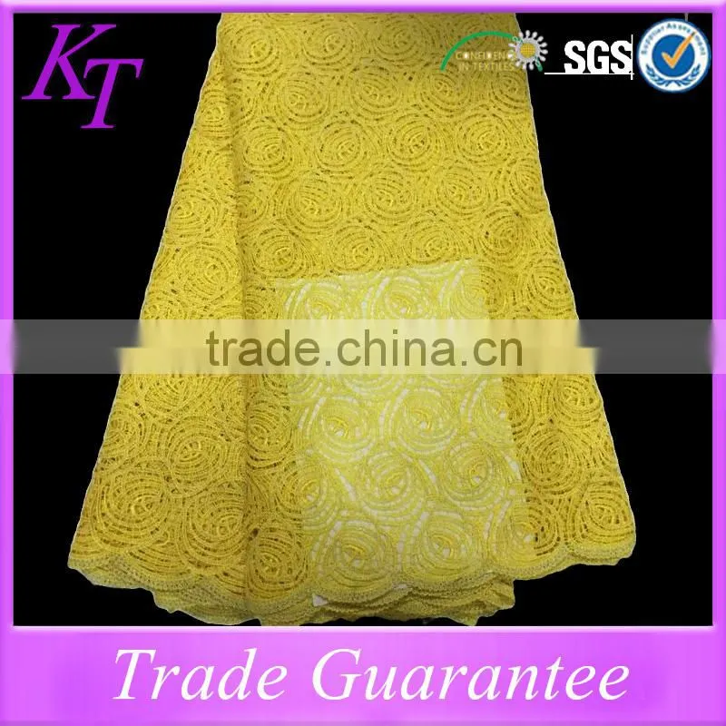 Wholesale luxury high quality gold african lace fabric for dress
