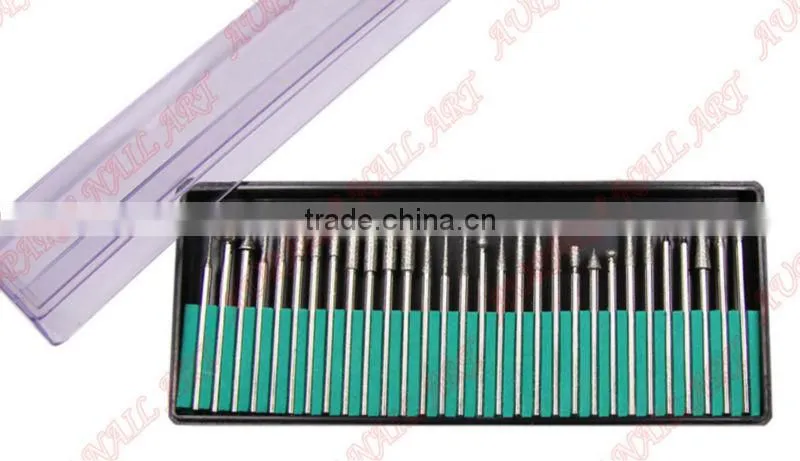 nail file drill bits set - Diamond Drill Bits Set-Ti-Plated -for Nail Art / Manicure / Polishing Machine - wholesale