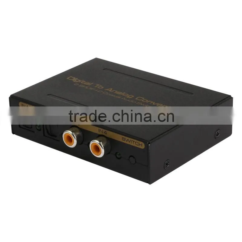 Digital Optical Coaxial Toslink Signal to Analog Audio Converter Adapter RCA L/R