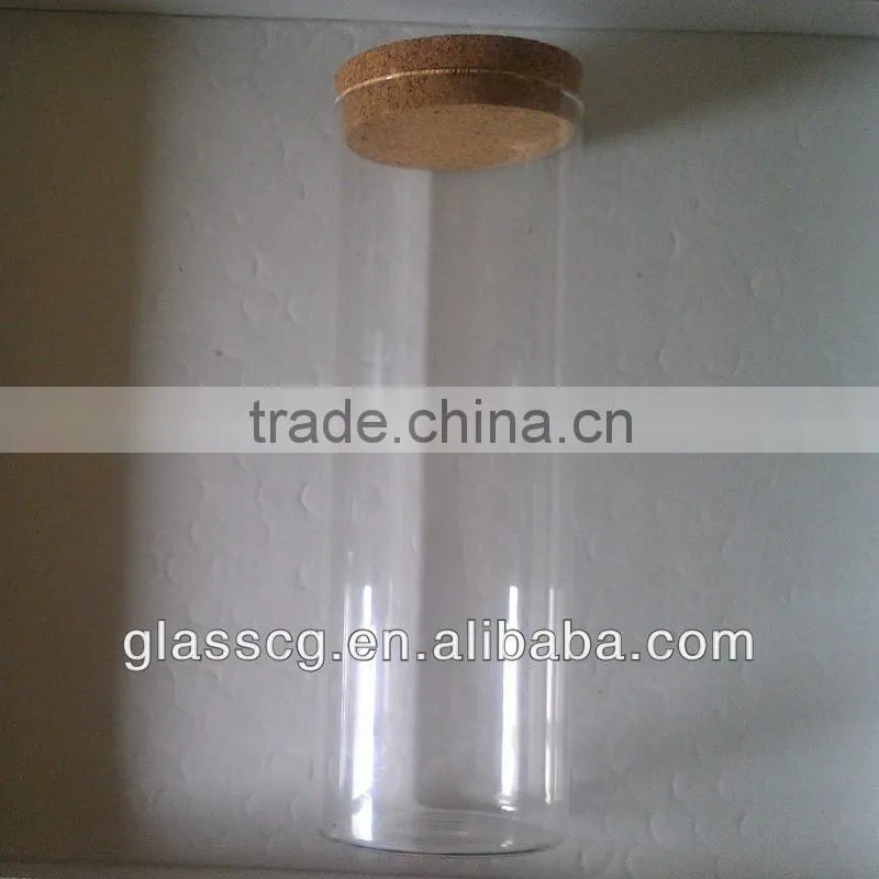 Big decoration glass tube glass cup cylinder with cork