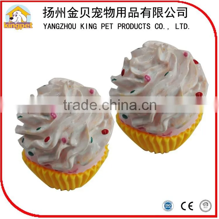 Cute latex soft food ice cream squeaky rubber toy for small animals