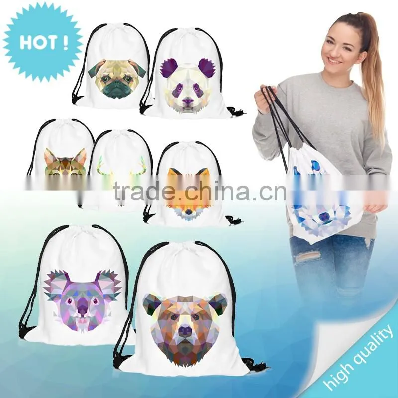 High Quality 3D Printed Wholesale Emoji Gift Drawstring Bag