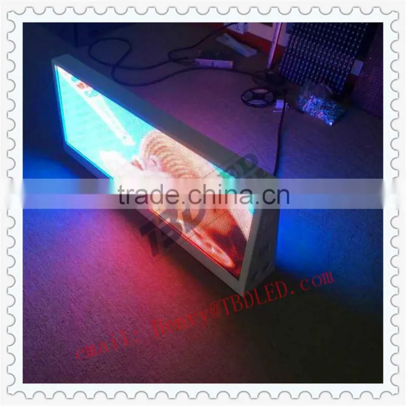 outdoor RGB P5 super bright LED taxi roof display screen with double-faced
