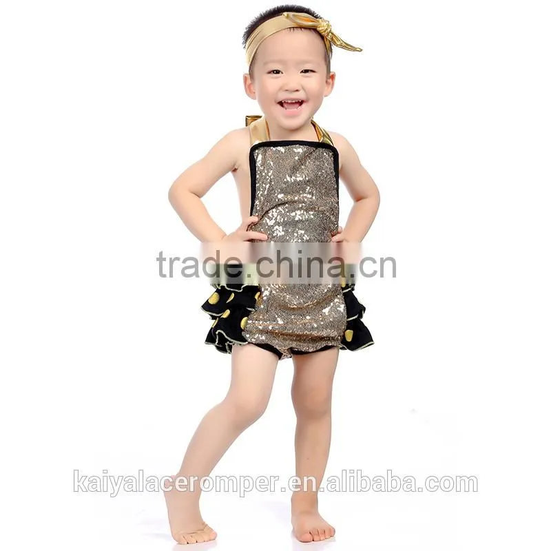 cute pink girls gold polka dot baby clothes bubble bodysuit baby romper