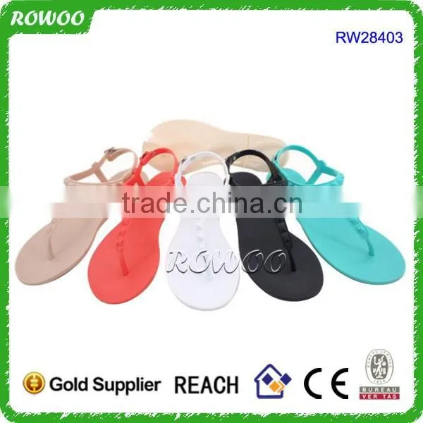 Jelly Open Toe Silver Diamont Sling Back Flat Sandals