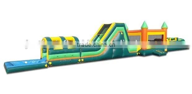 78ft long children inflatable slide obstacle game slide combo for sale