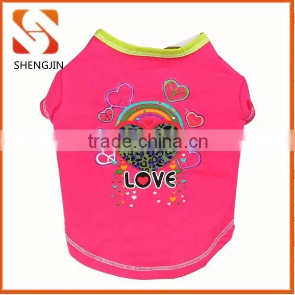 SJ-L6011 Tie print solid blue cotton dog vest pet shirts