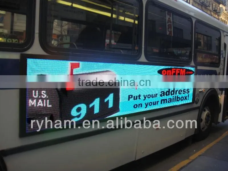 mobile outdoor full color wireless led bus advertising board