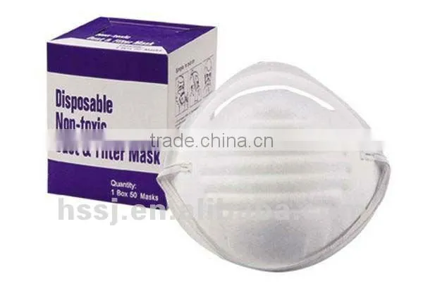 2016 cheap dust mask disposable dust mask 180g non woven disposable dust mask half respirator