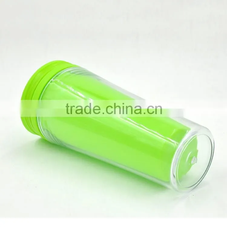400ml BPA Free Double Wall Plastic Cup With Screw On Lid
