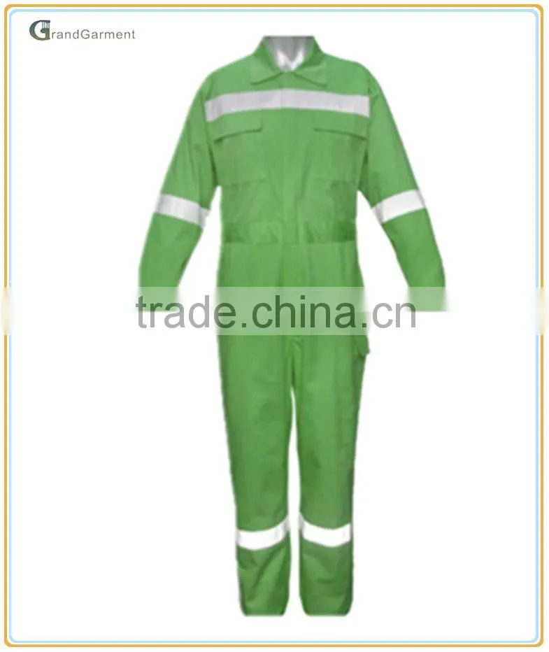 Solid Green Factory Hi Vis Reflective Working Coverall