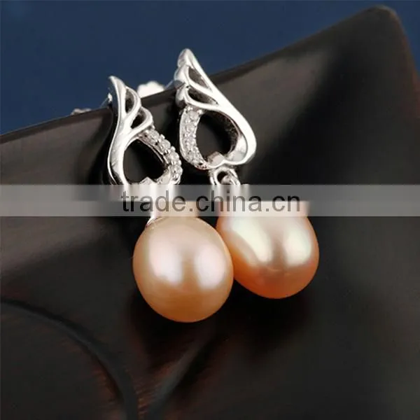 Noble Princess Simple Style Crystal Jewelry High-grade Freshwater Pearls Stud Earrings
