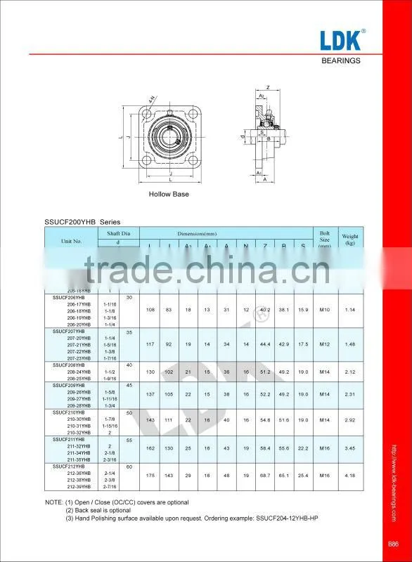 LDK SUS304 housing for ucf bearing