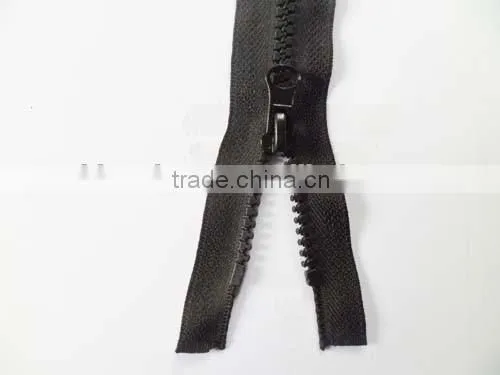 5# plastic derlin zipper open end zipper with auto lock thumb slider garment zipper